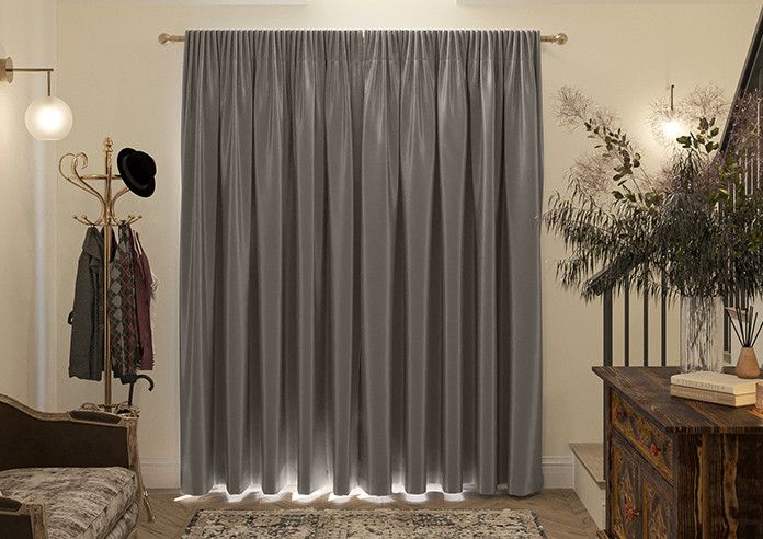 Akoya Faux Silk, Lustre Gunmetal Grey - Made to Measure Curtain - Image 7